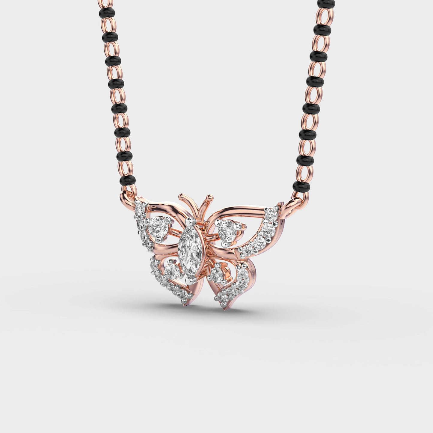 celestial flutter diamond butterfly pendant