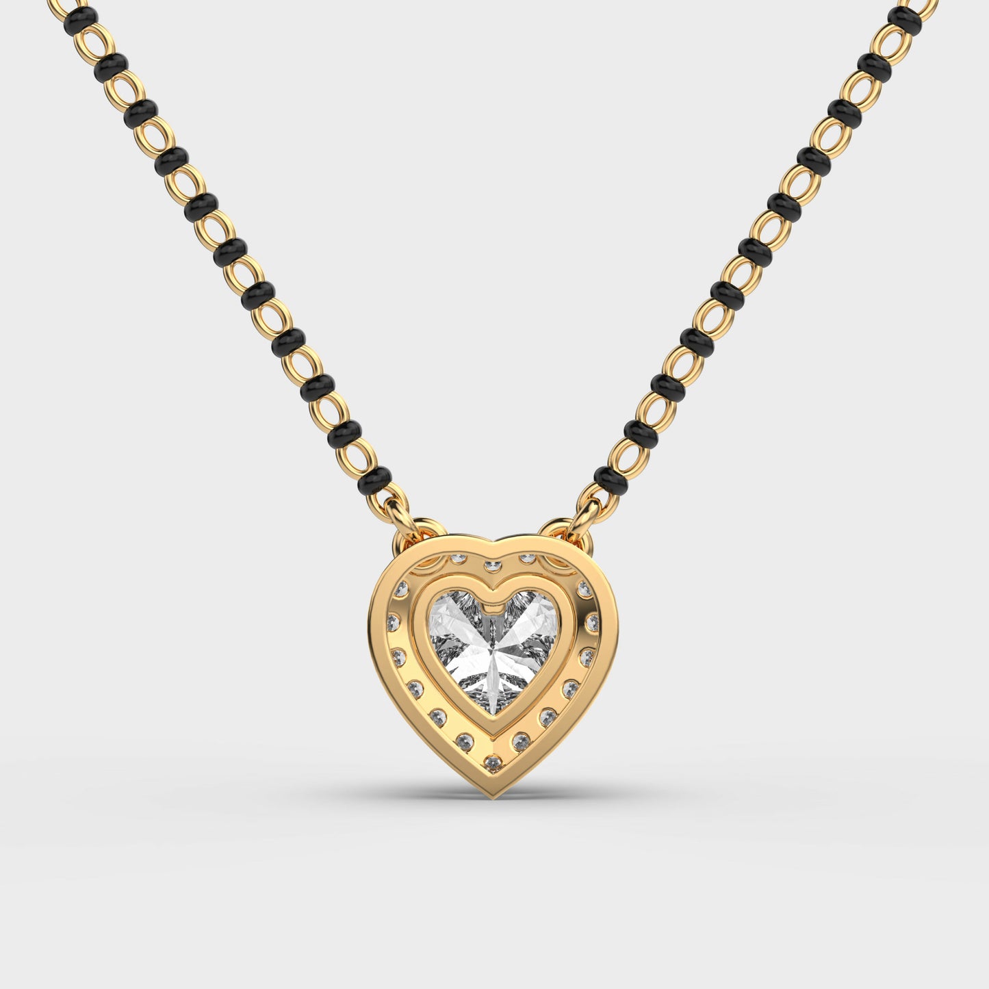 beloved heart diamond mangalsutra (with chain)