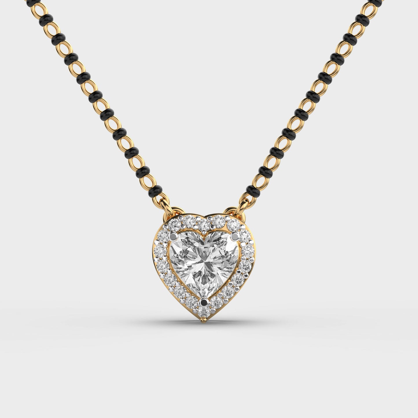 beloved heart diamond mangalsutra (with chain)