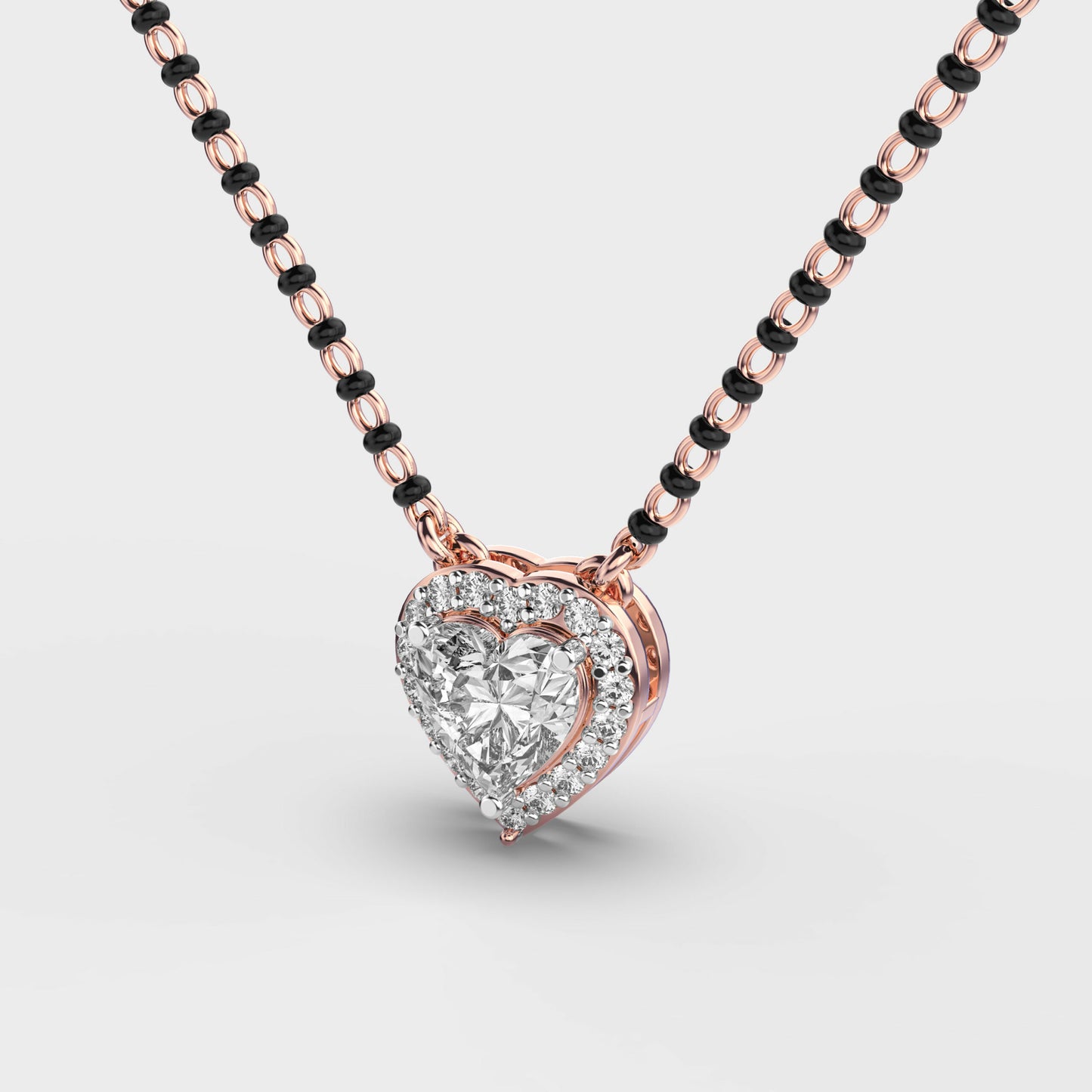 beloved heart diamond mangalsutra (with chain)