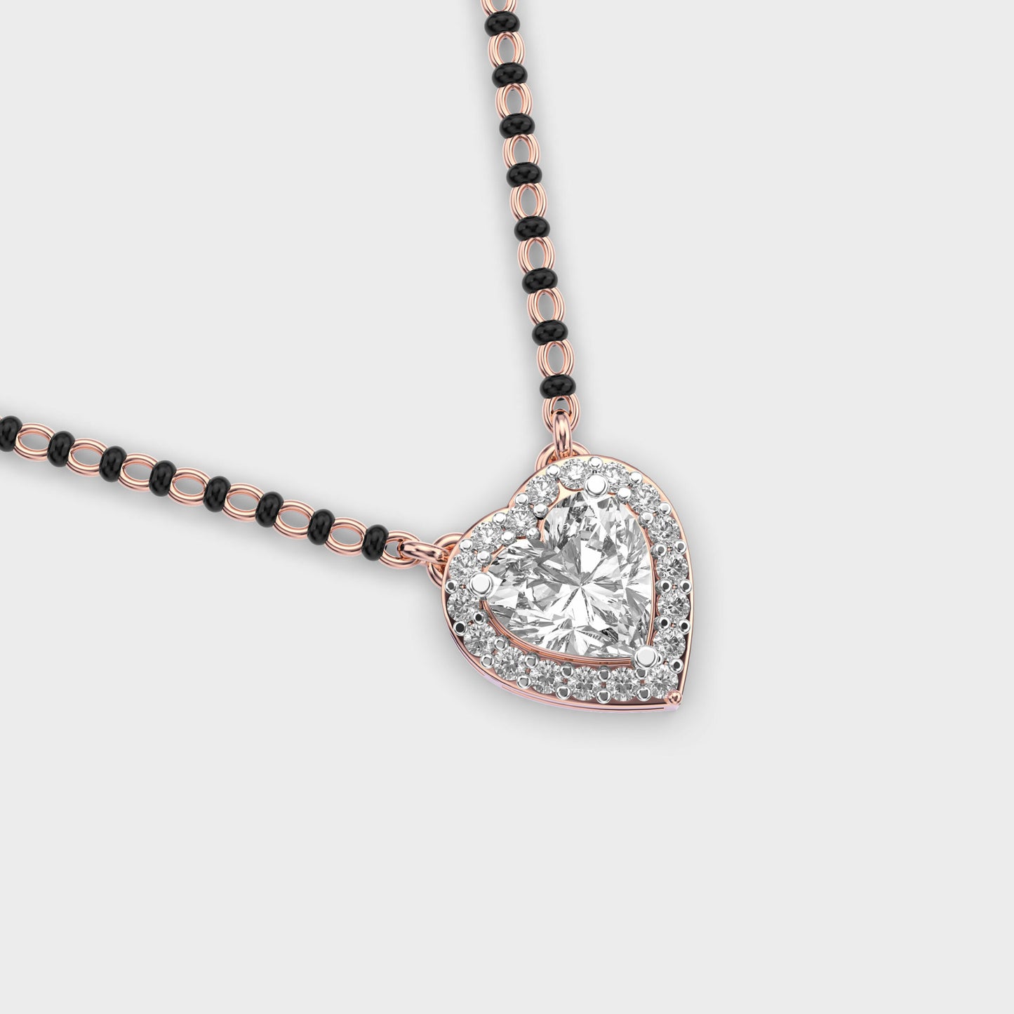beloved heart diamond mangalsutra (with chain)