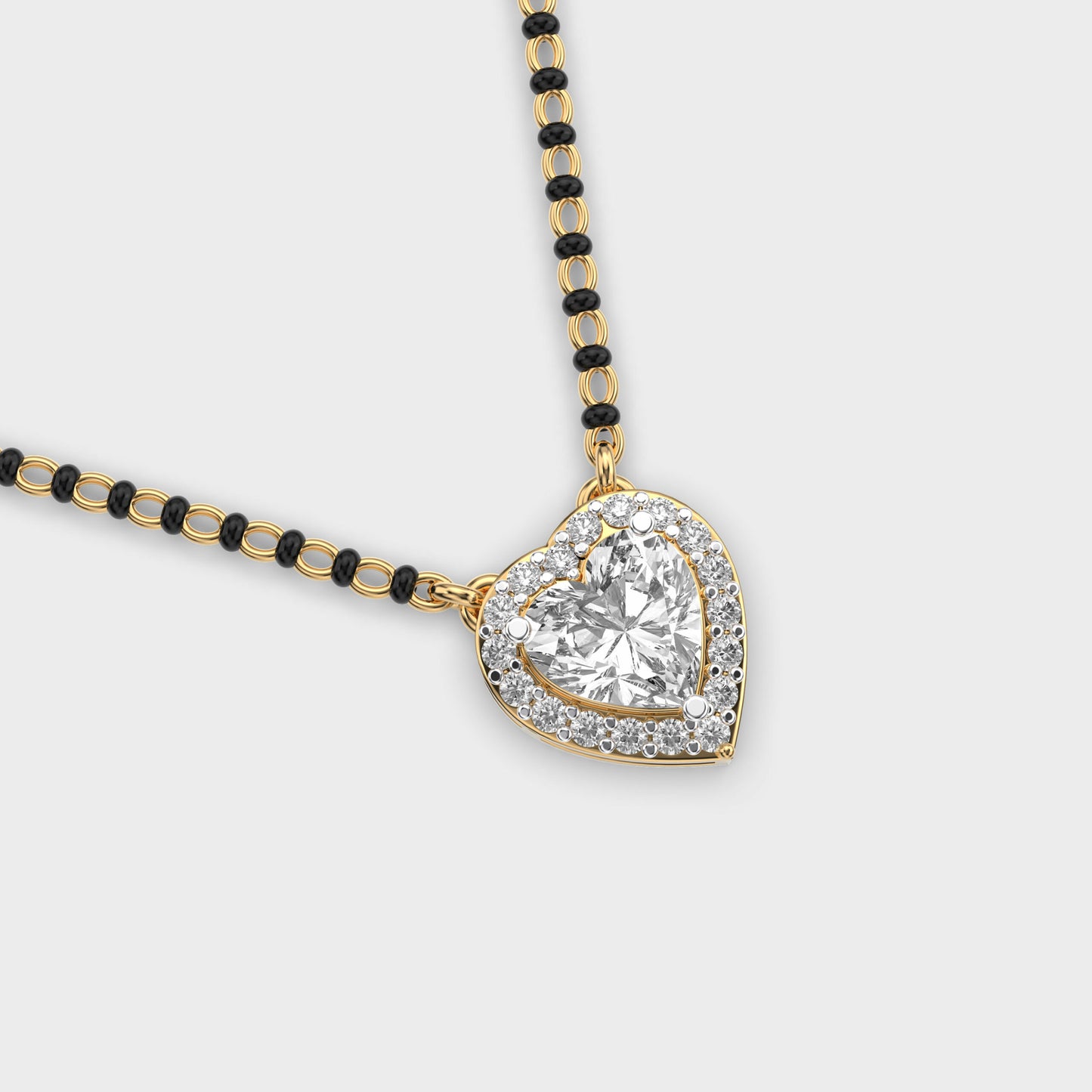 beloved heart diamond mangalsutra (with chain)