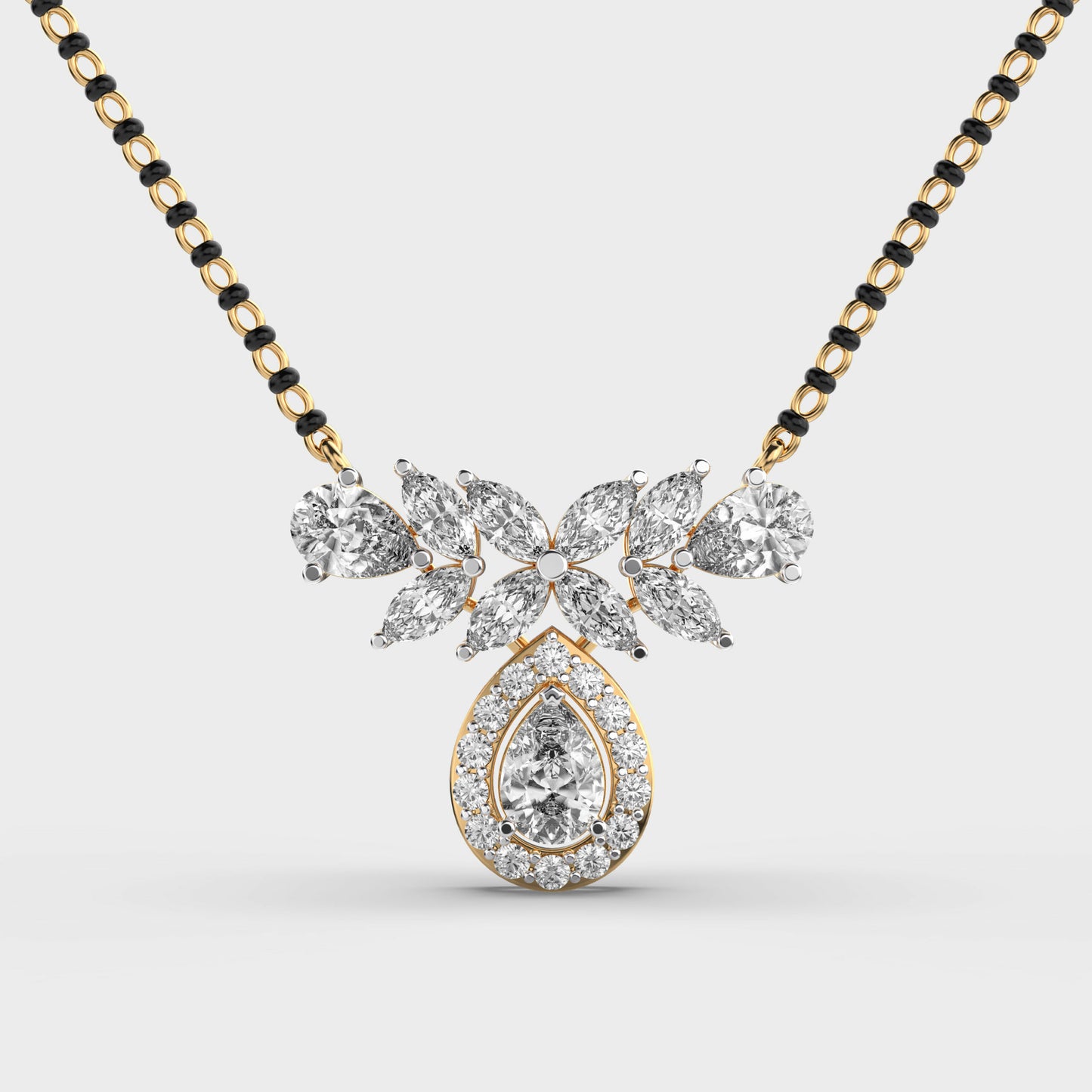verdelle bloom diamond encrusted mangalsutra (with chain)