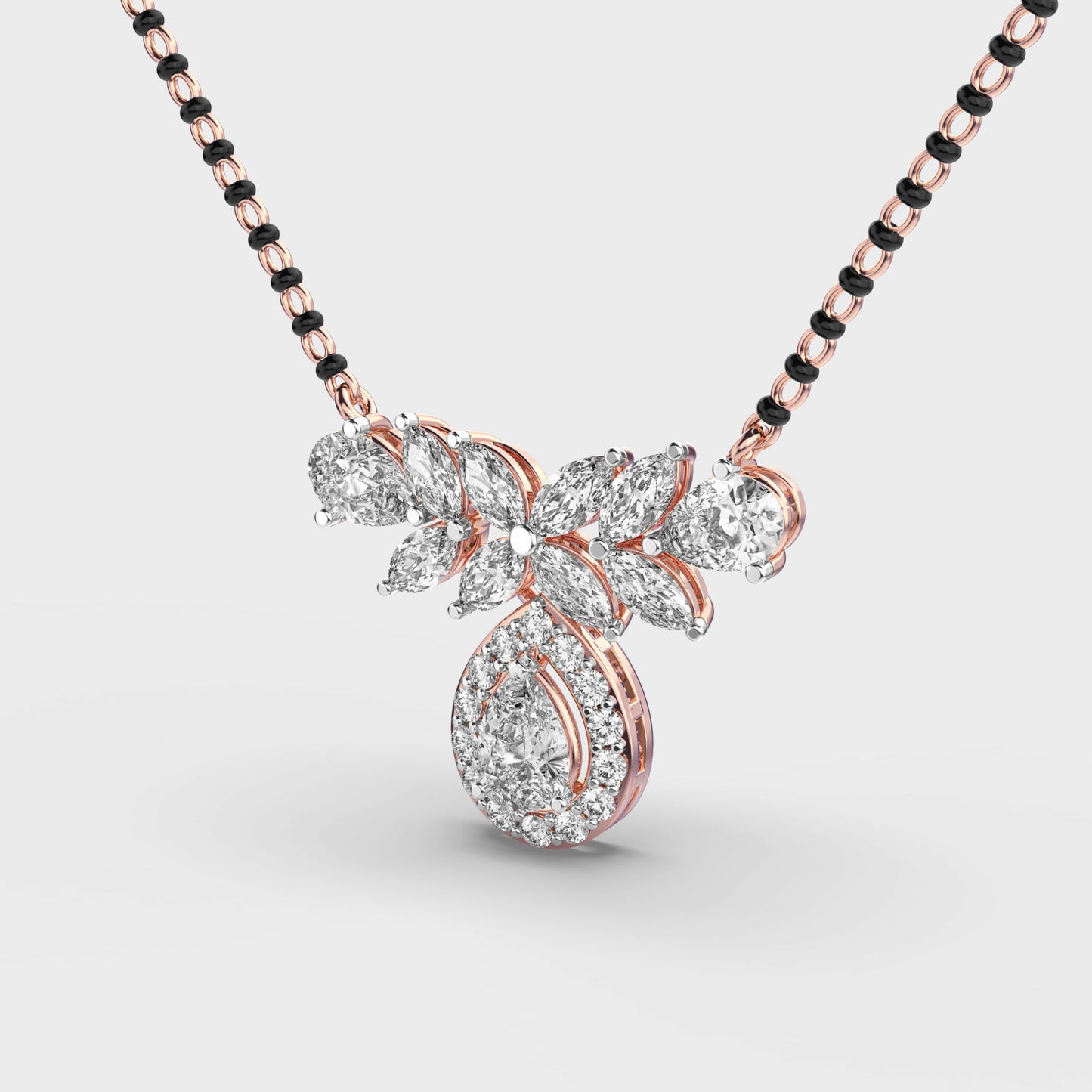 verdelle bloom diamond encrusted mangalsutra (with chain)