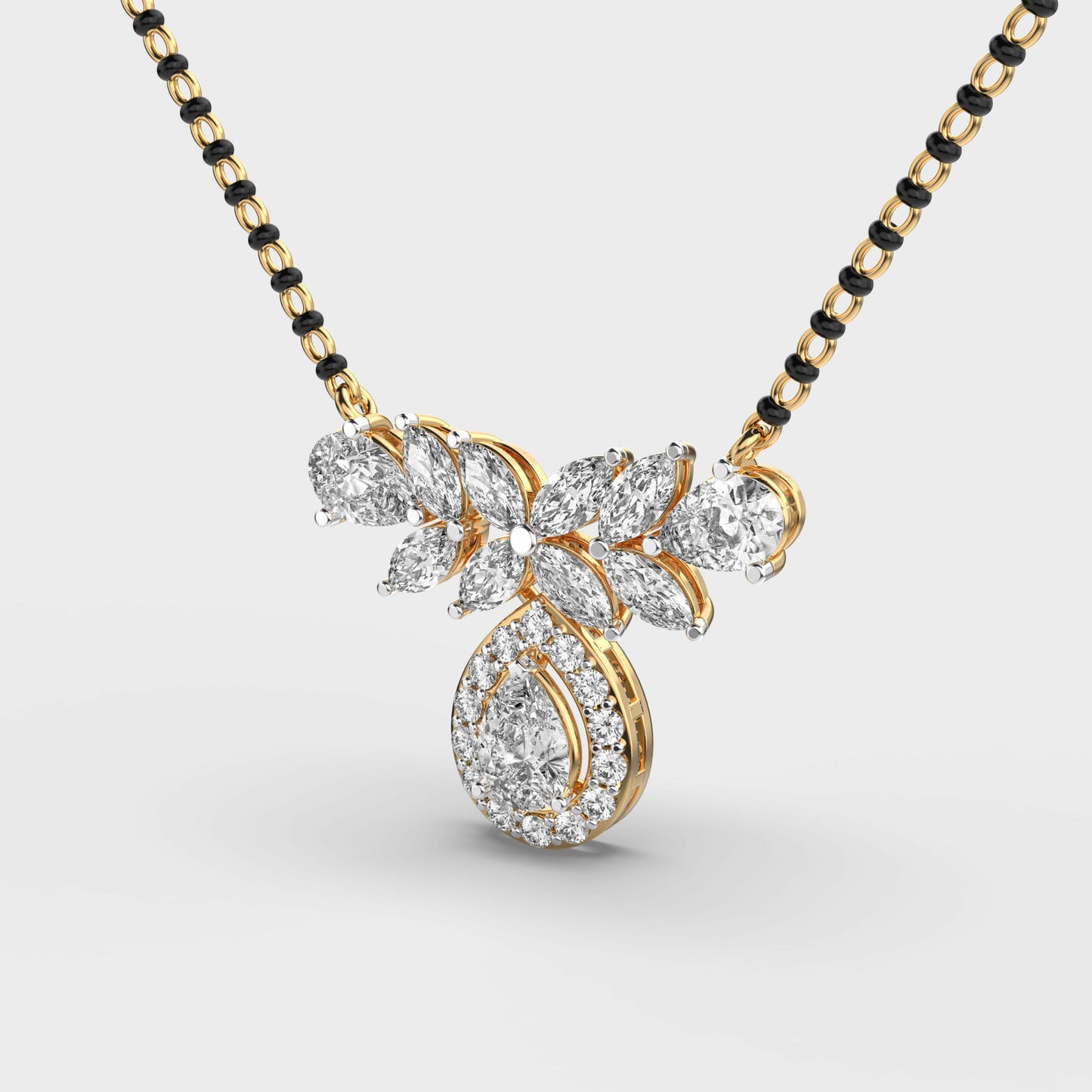 verdelle bloom diamond encrusted mangalsutra (with chain)
