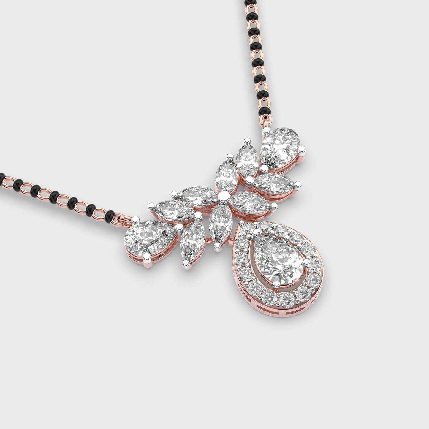 verdelle bloom diamond encrusted mangalsutra (with chain)