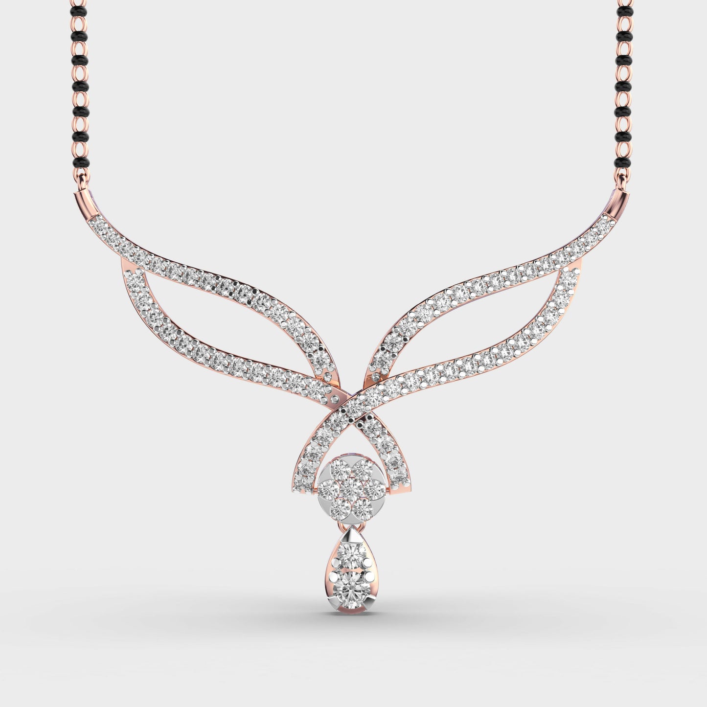 modern bride diamond mangalsutra (with chain)