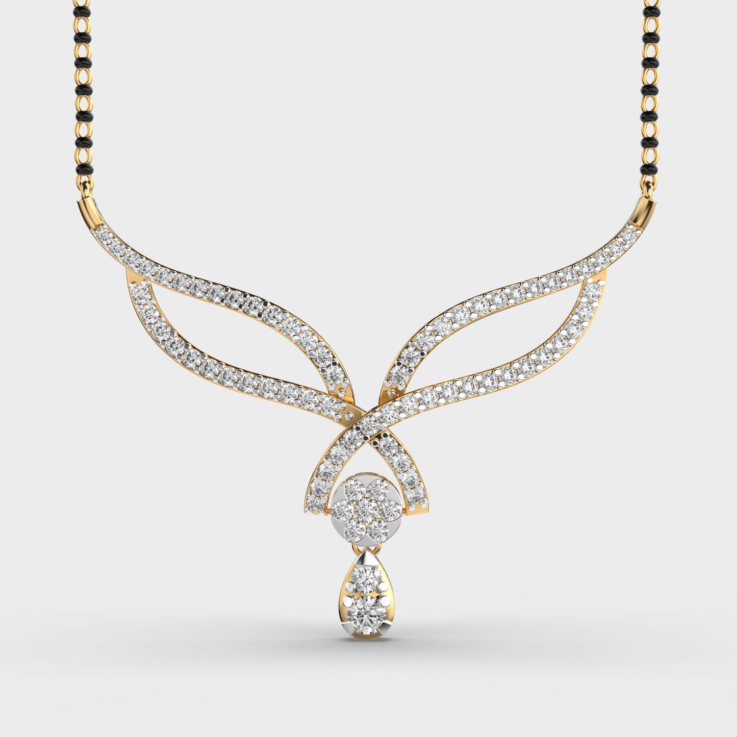 modern bride diamond mangalsutra (with chain)