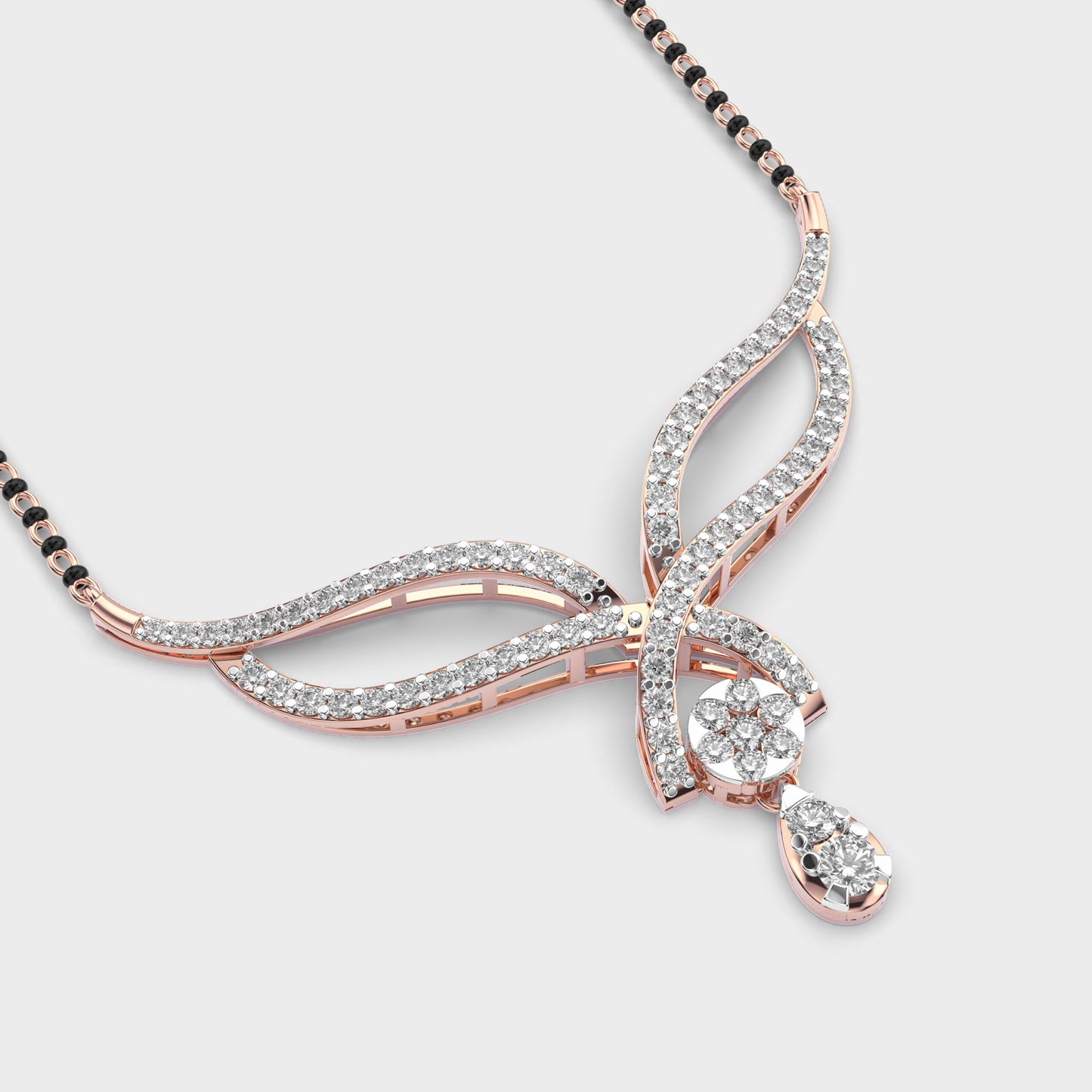 modern bride diamond mangalsutra (with chain)