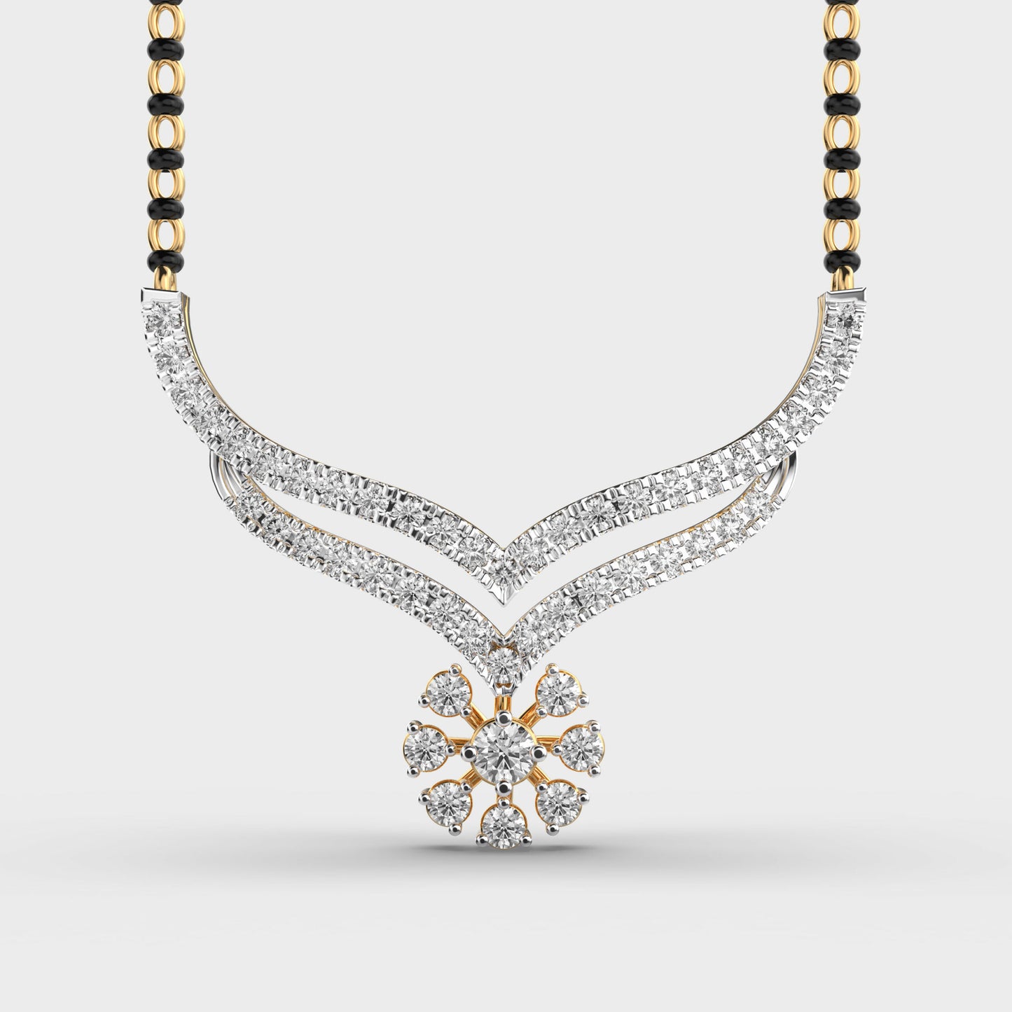 traditional sparkle mangalsutra pendant