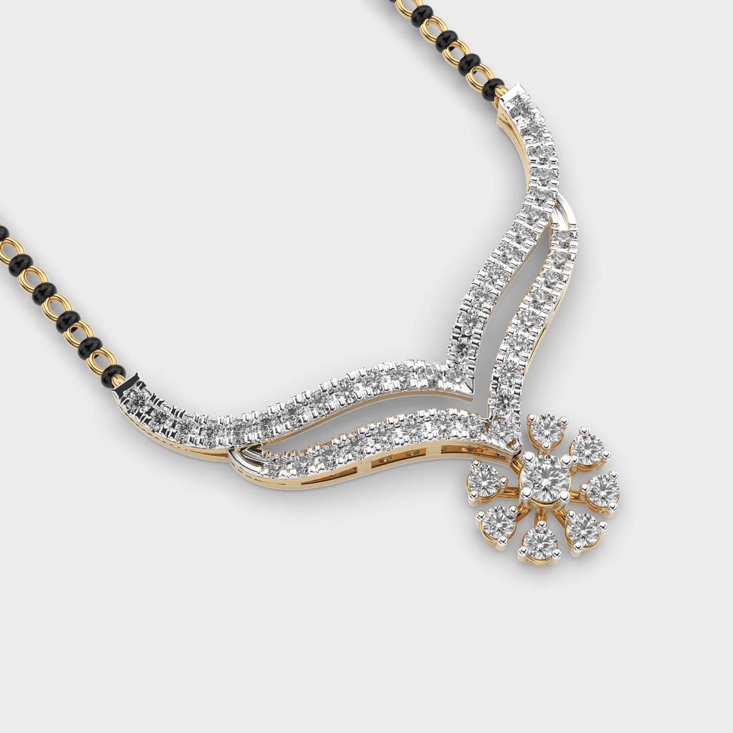 traditional sparkle mangalsutra pendant