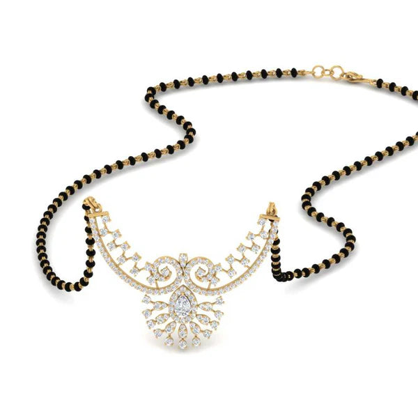 fancy modern diamond mangalsutra