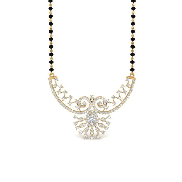 fancy modern diamond mangalsutra