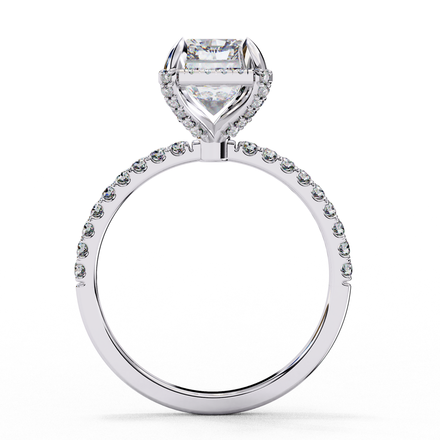 celestial halo lab grown diamond ring