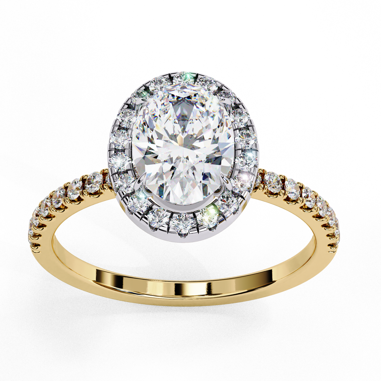lustre oval lab grown diamond ring