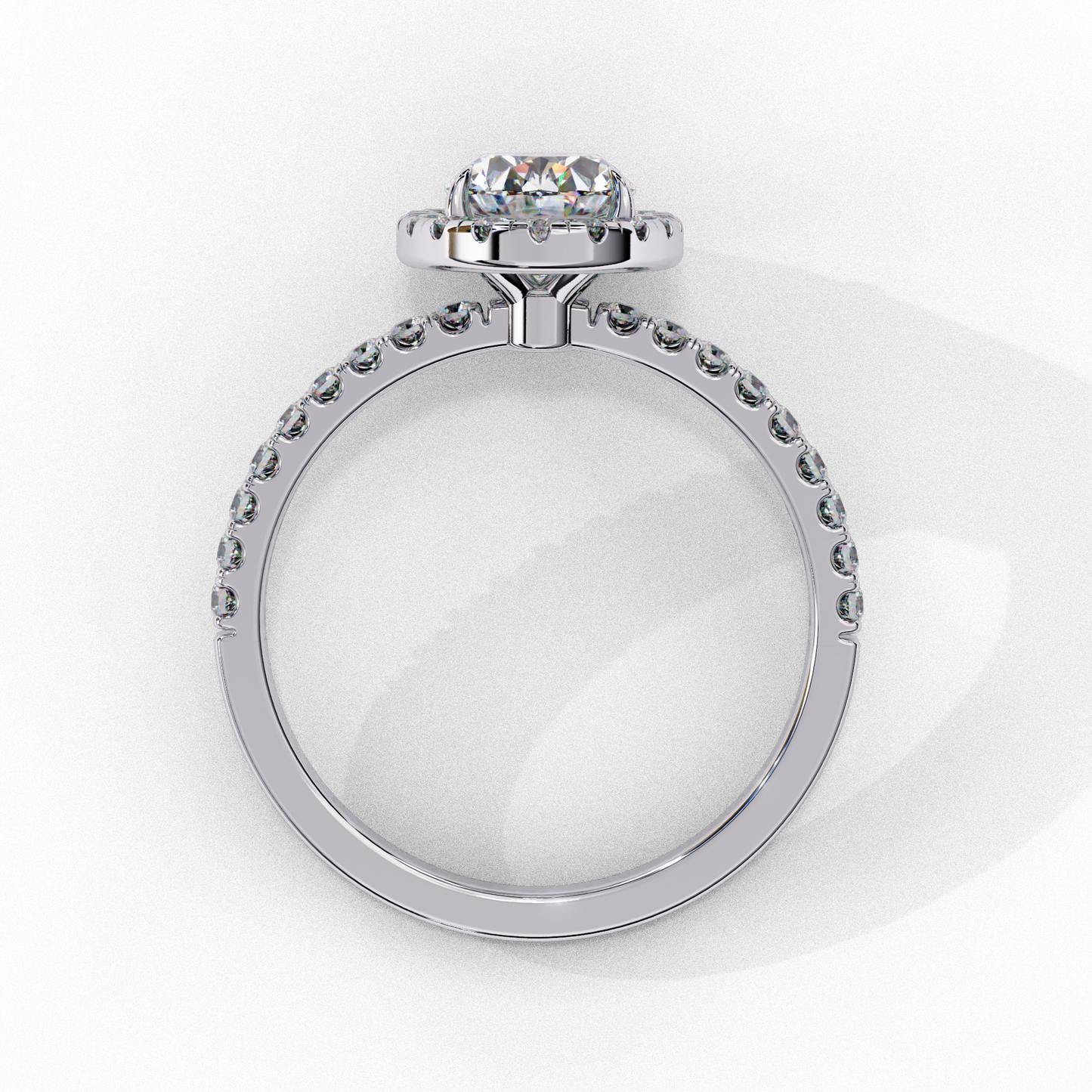 lustre oval lab grown diamond ring
