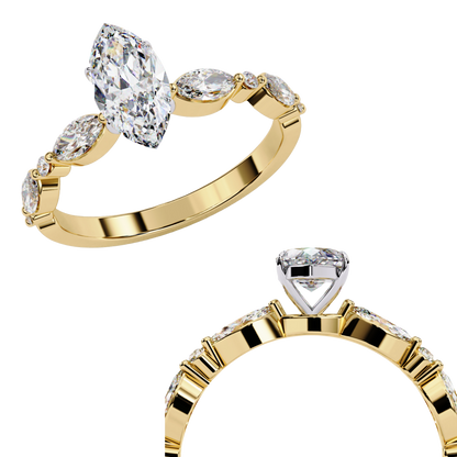 Celestine Marquise Cascade Ring