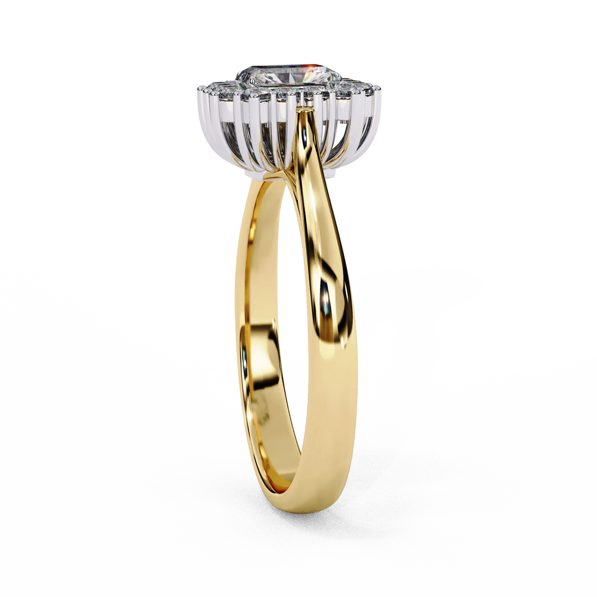 Aurora Emerald Halo Ring - Ophiratbf