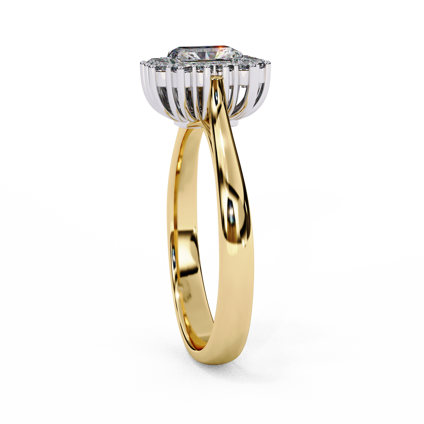 aurora emerald halo ring