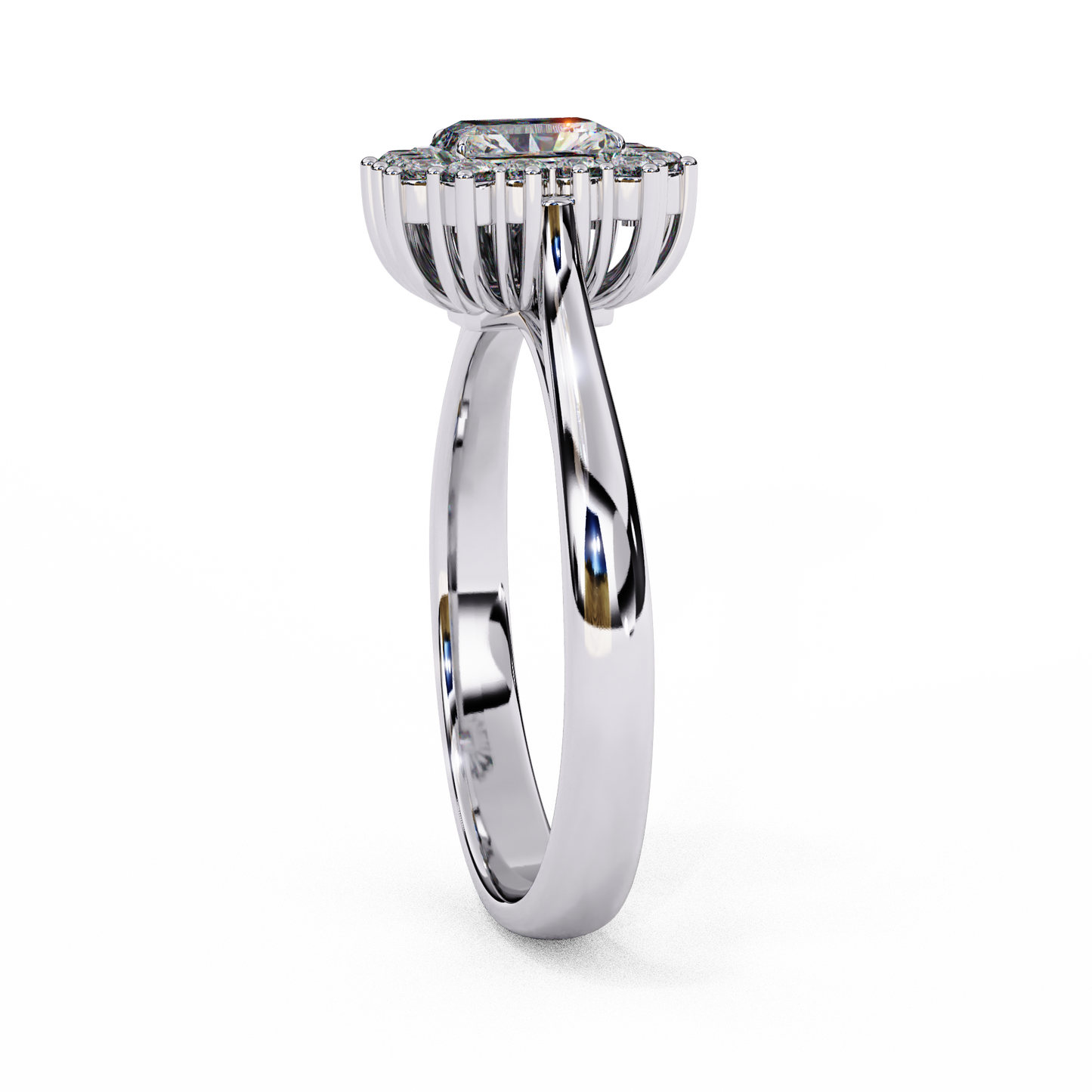 aurora emerald halo ring