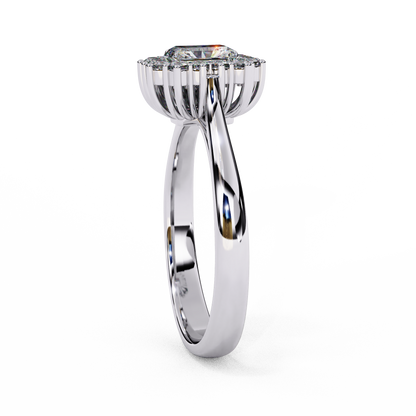 Aurora Emerald Halo Ring