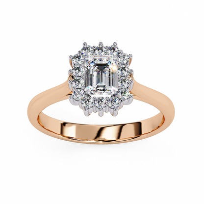 Aurora Emerald Halo Ring