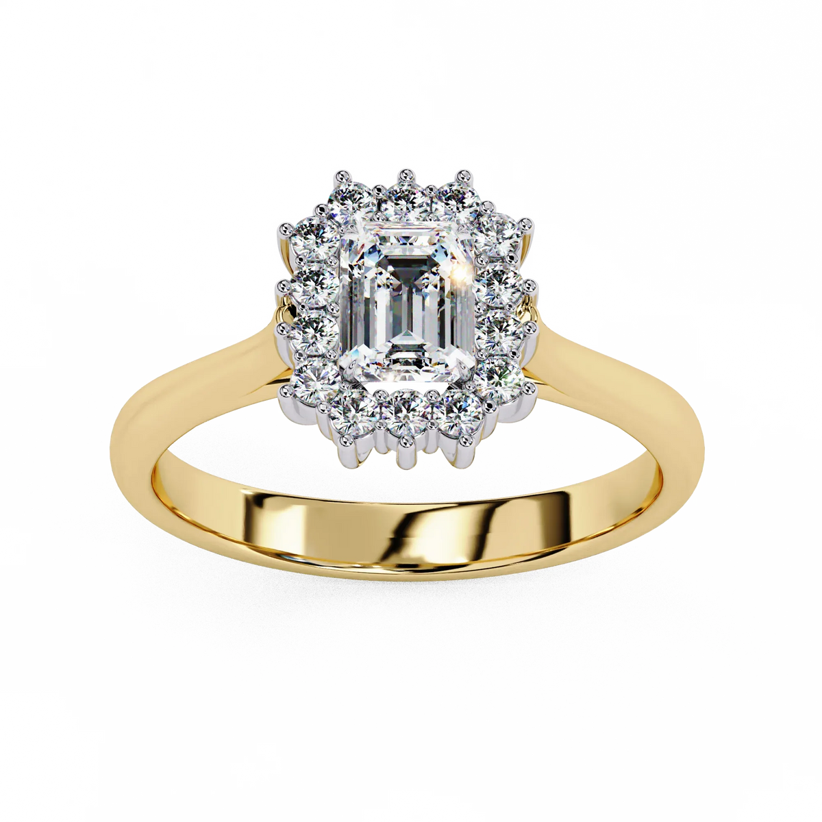 Aurora Emerald Halo Ring - Ophiratbf