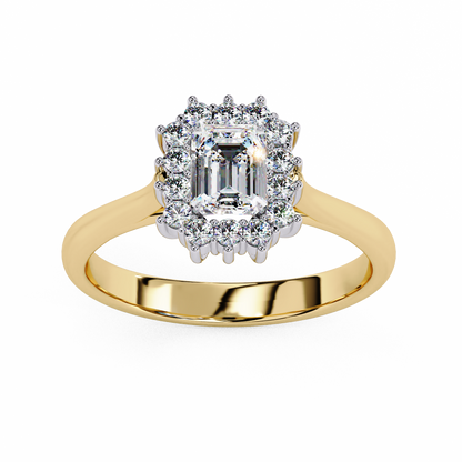 Aurora Emerald Halo Ring
