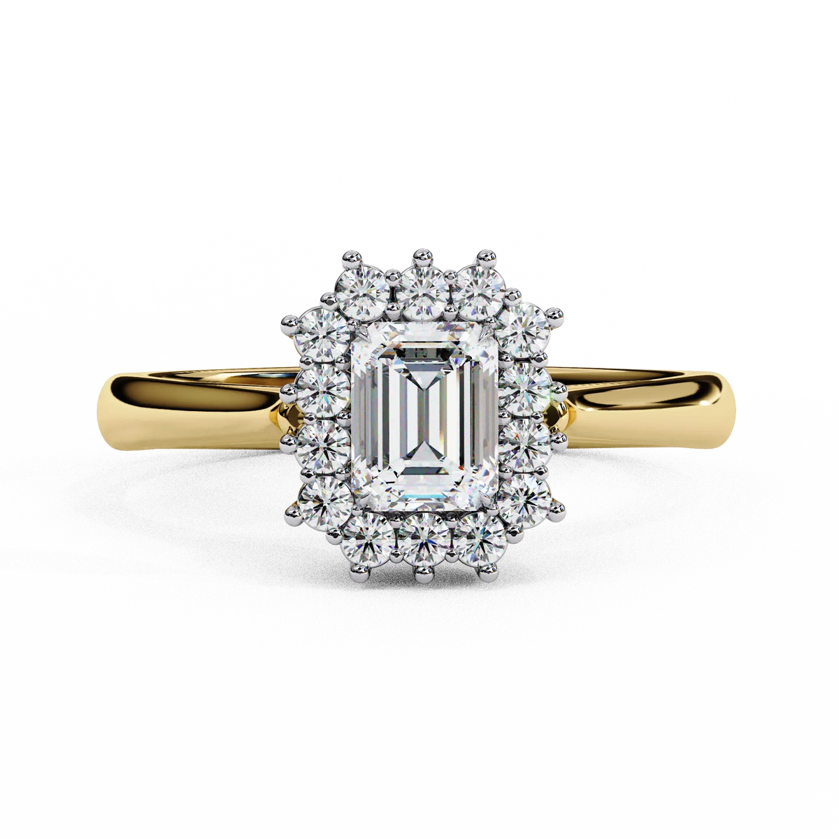 Aurora Emerald Halo Ring - Ophiratbf