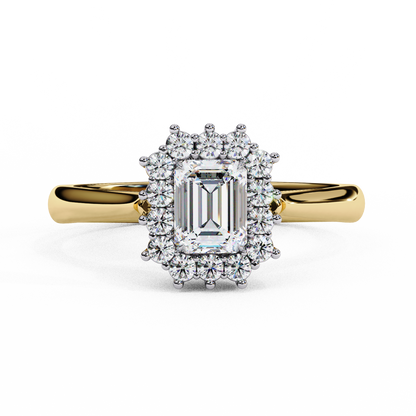 Aurora Emerald Halo Ring
