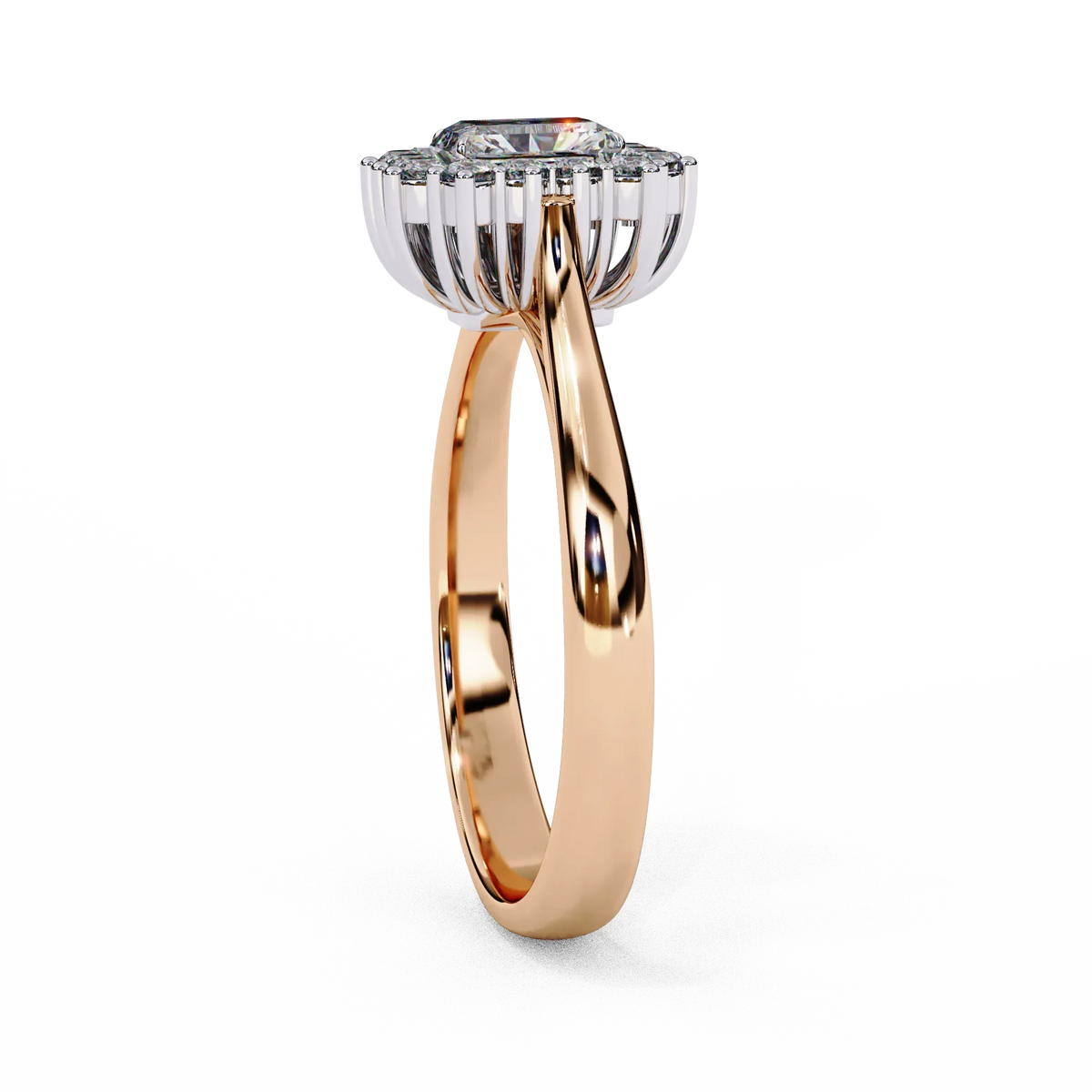 Aurora Emerald Halo Ring - Ophiratbf