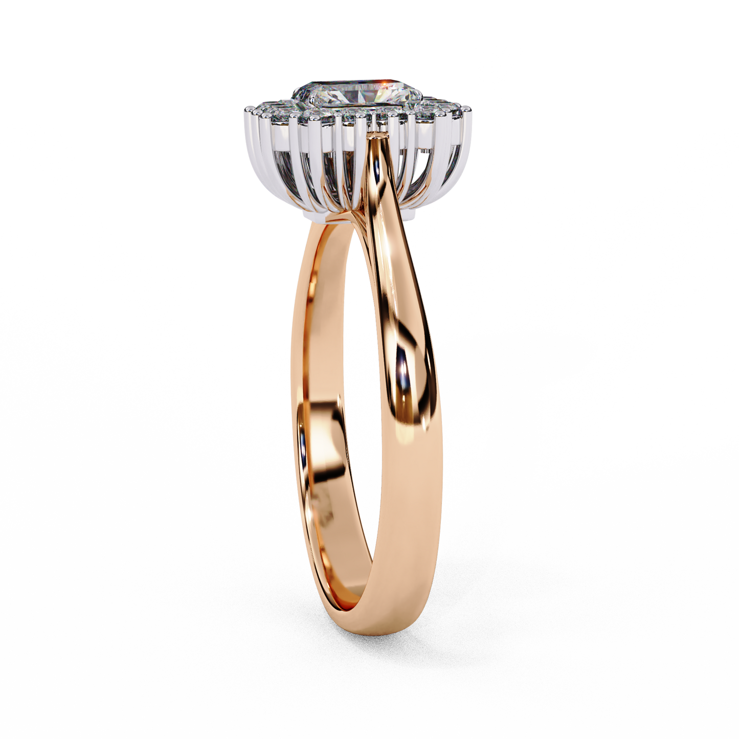 aurora emerald halo ring