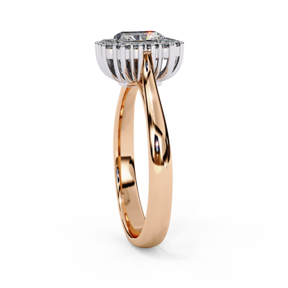 Aurora Emerald Halo Ring