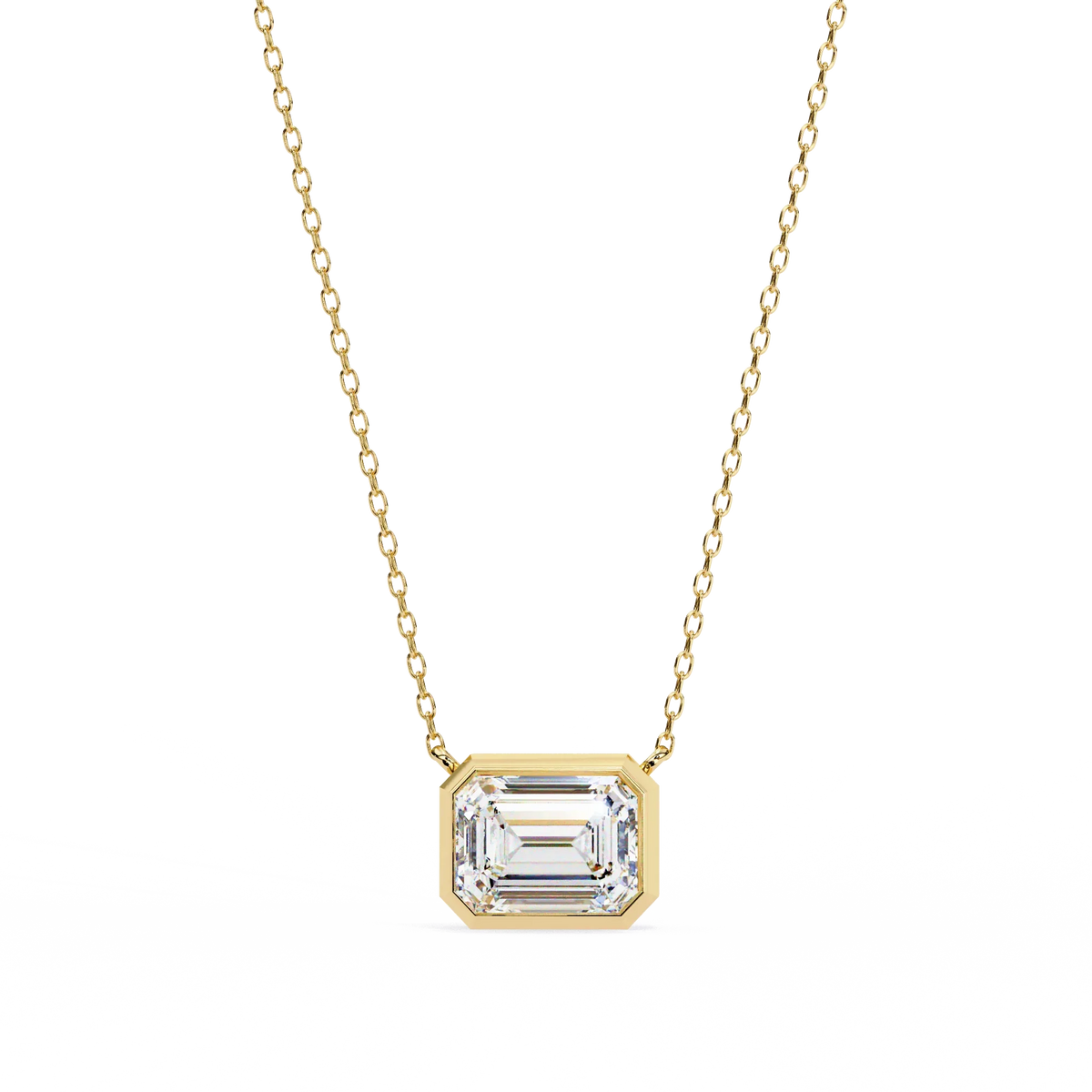 Prisma Emerald Solitaire Lab Grown Diamond Necklace - Ophiratbf