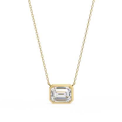 Prisma Emerald Solitaire Lab Grown Diamond Necklace