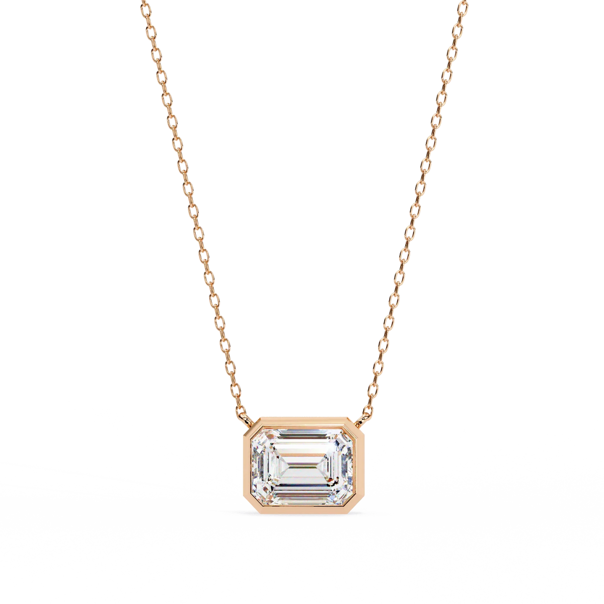Prisma Emerald Solitaire Lab Grown Diamond Necklace - Ophiratbf