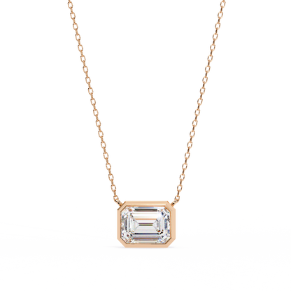 Prisma Emerald Solitaire Lab Grown Diamond Necklace