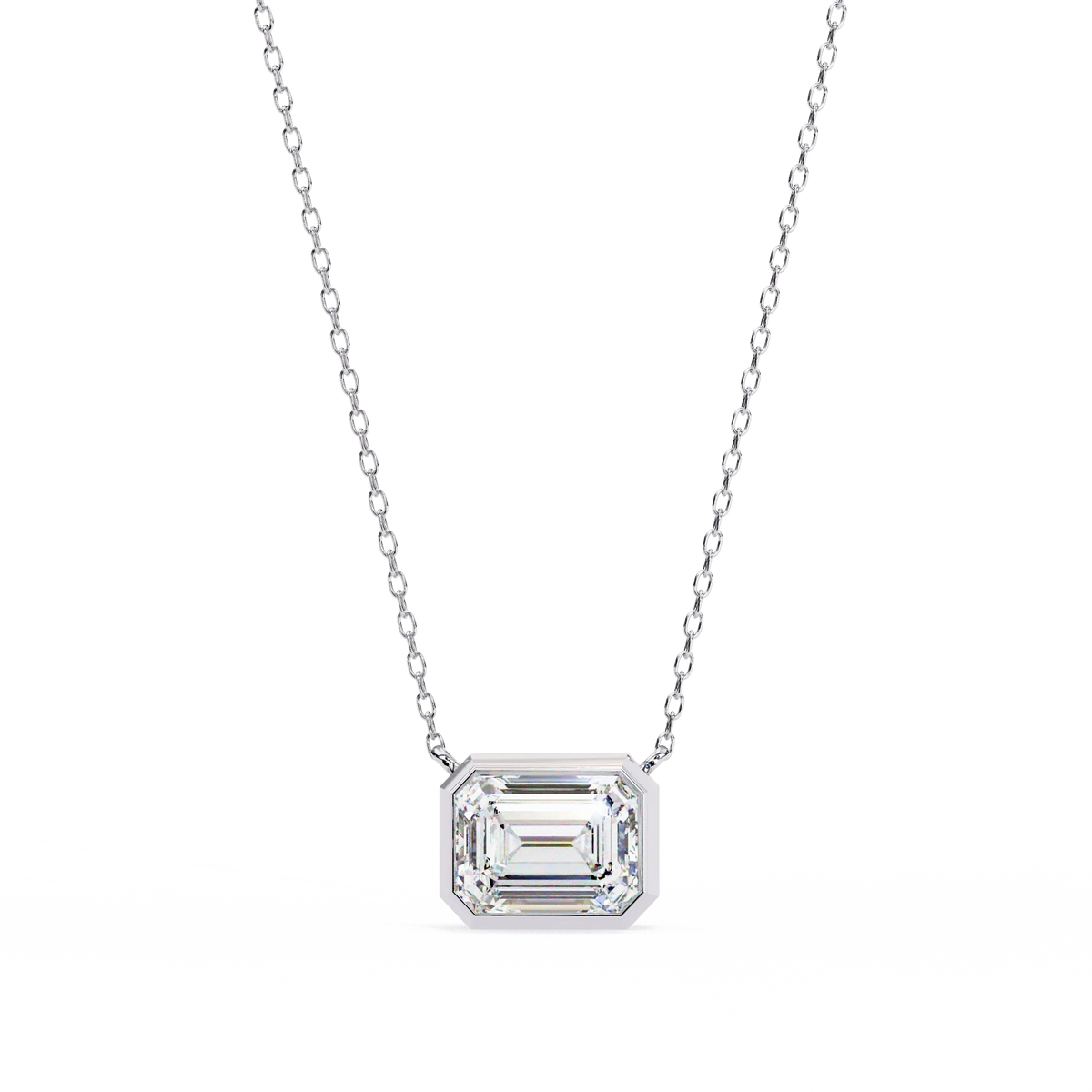 Prisma Emerald Solitaire Lab Grown Diamond Necklace - Ophiratbf
