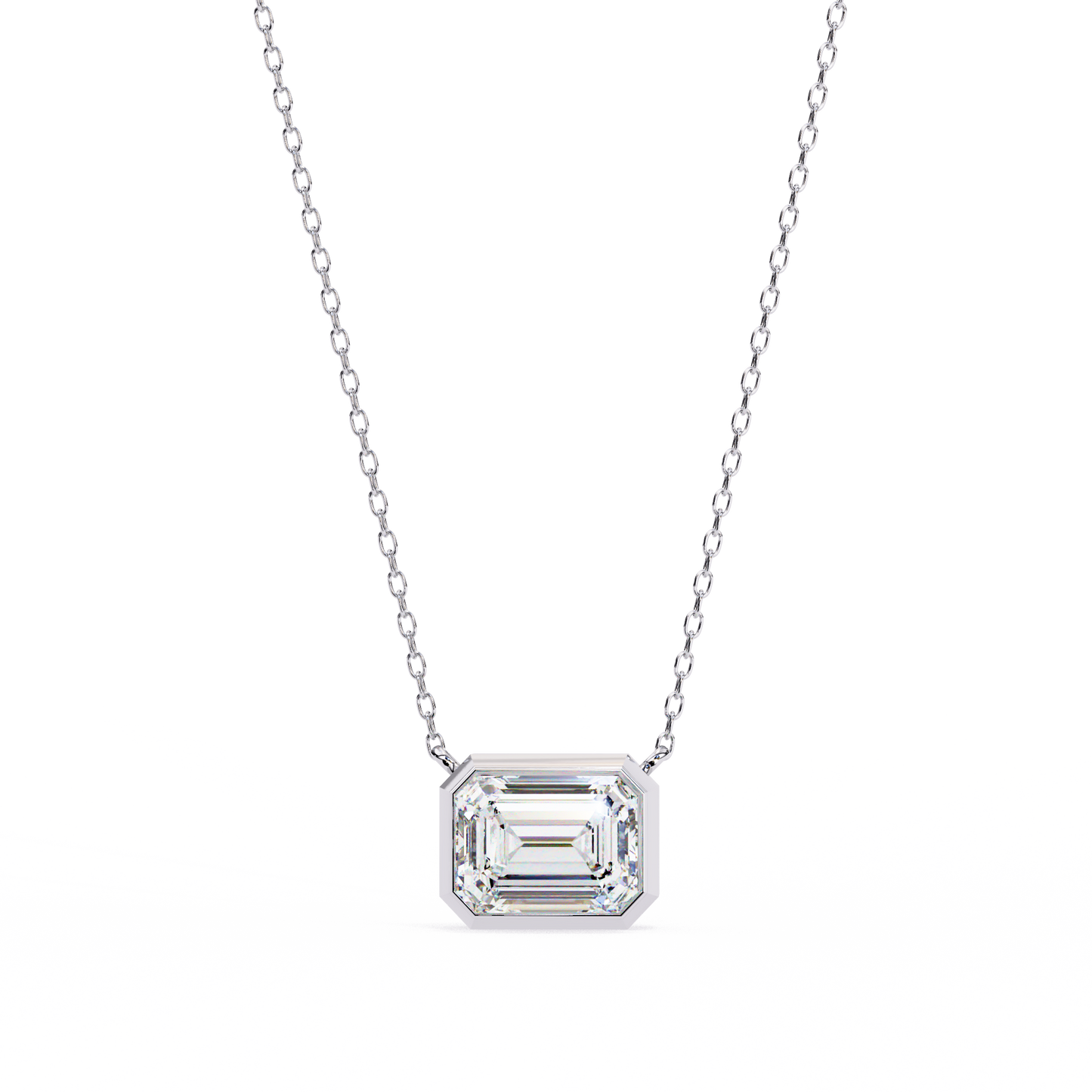 prisma emerald solitaire lab grown diamond necklace