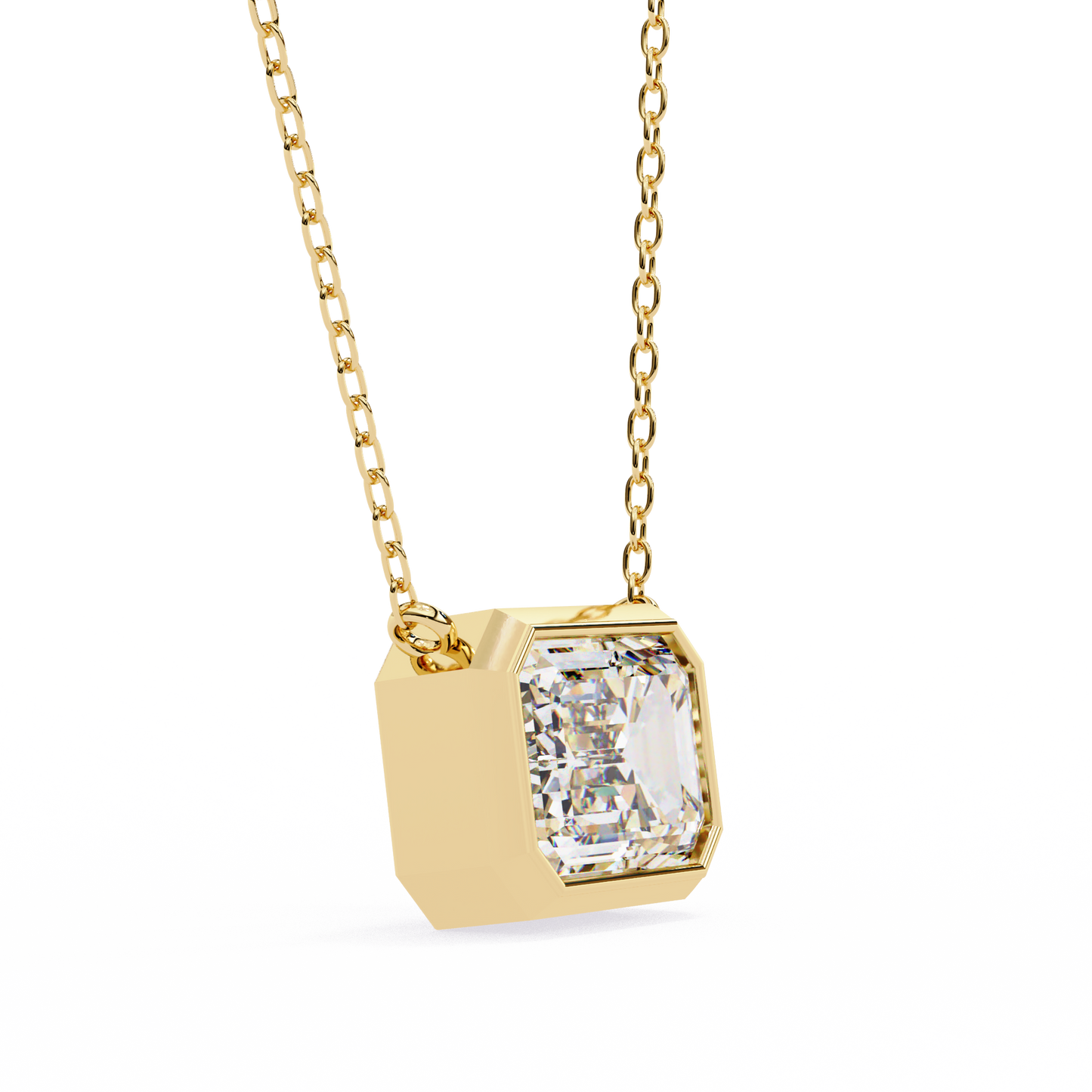 prisma emerald solitaire lab grown diamond necklace