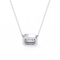 Prisma Emerald Solitaire Lab Grown Diamond Necklace - Ophiratbf
