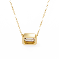 Prisma Emerald Solitaire Lab Grown Diamond Necklace - Ophiratbf