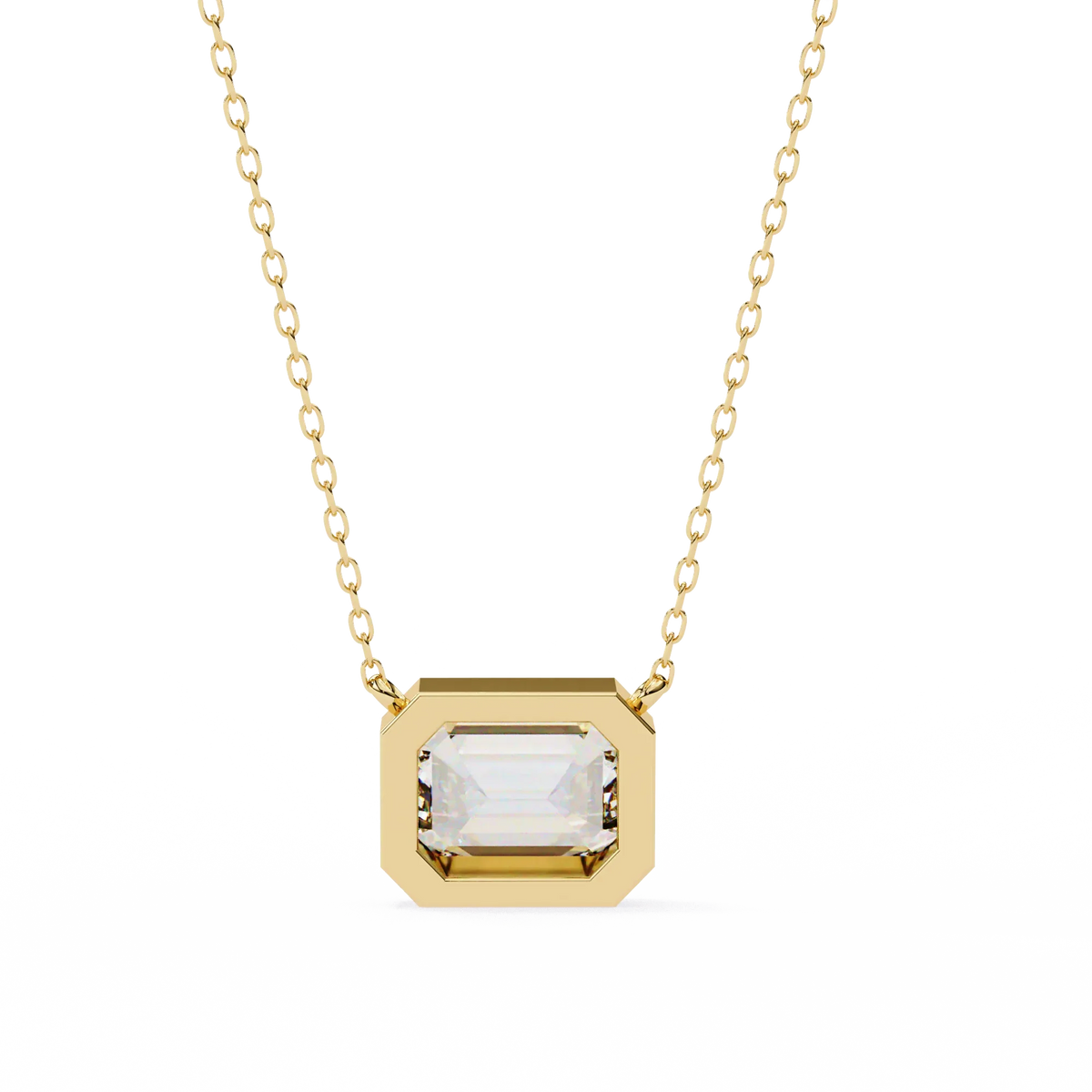 Prisma Emerald Solitaire Lab Grown Diamond Necklace - Ophiratbf