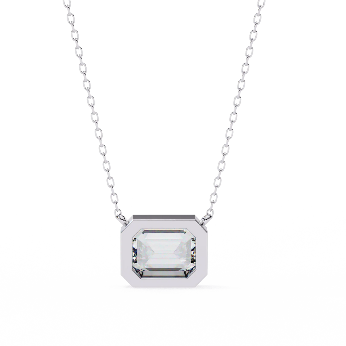 Prisma Emerald Solitaire Lab Grown Diamond Necklace - Ophiratbf