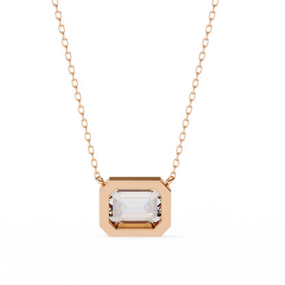 Prisma Emerald Solitaire Lab Grown Diamond Necklace