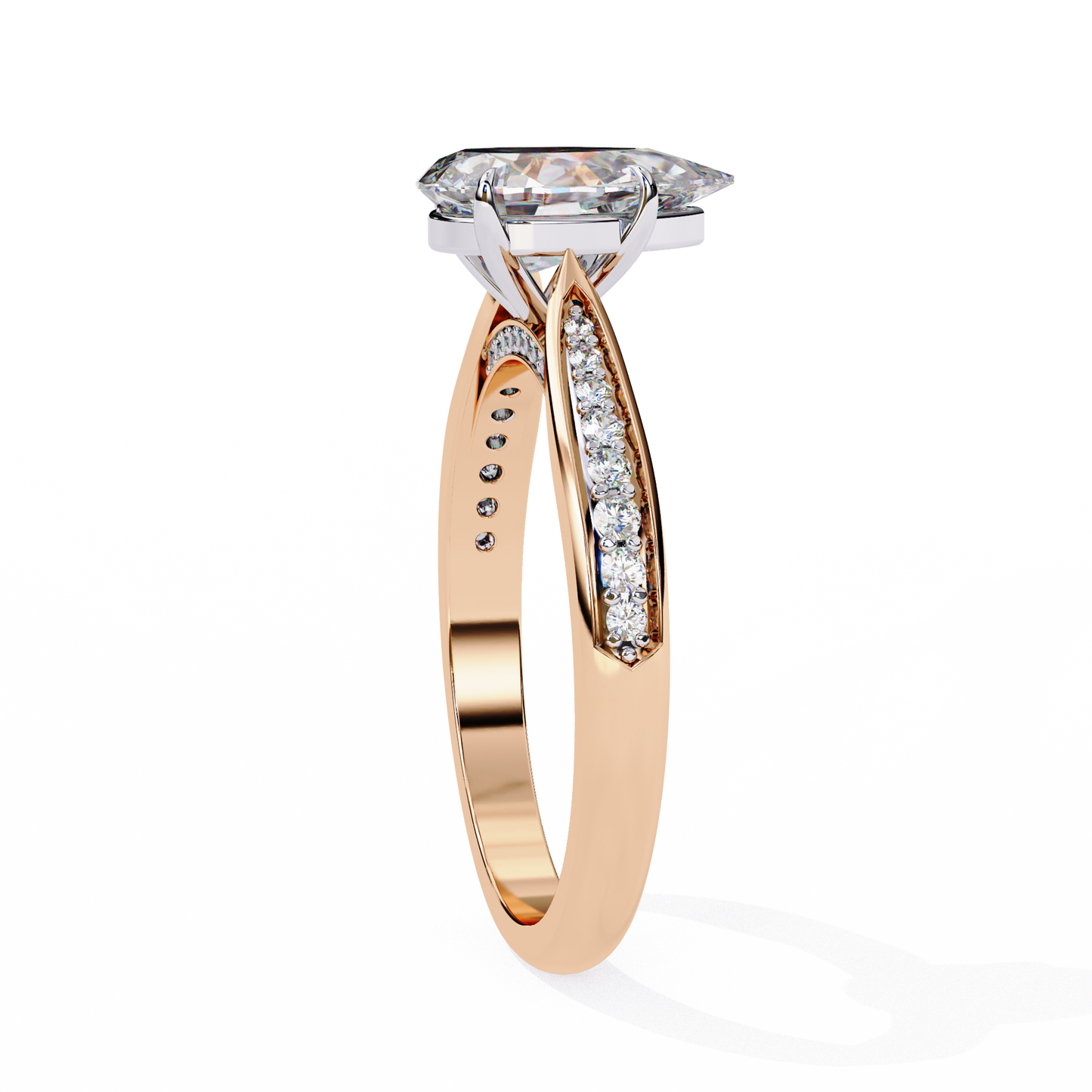 aurora drop lab grown diamond ring