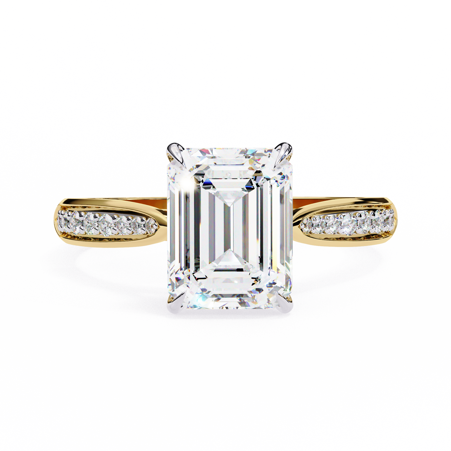lustre emerald lab grown diamond ring