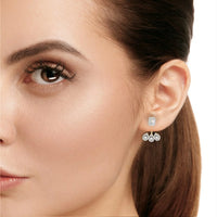 Imperial Emerald & Pear Halo Lab Grown Diamond Earring Jackets - Ophiratbf