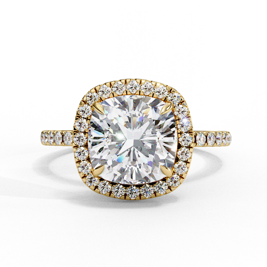 Cushion Cut Lab Grown Diamond Solitaire Ring