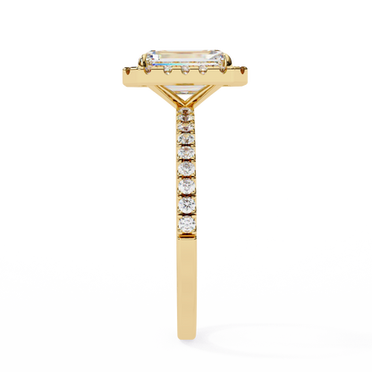 Ophira Lab Grown Diamond Emerald Halo Ring